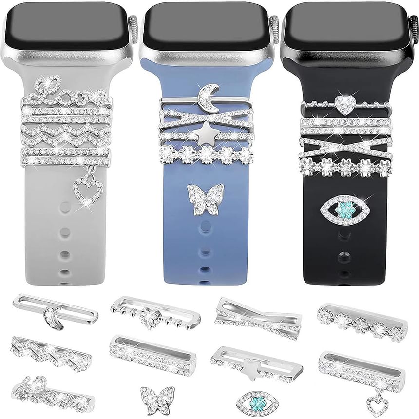 Rhinestone (Various Charm Apple Designs) Watch for Band