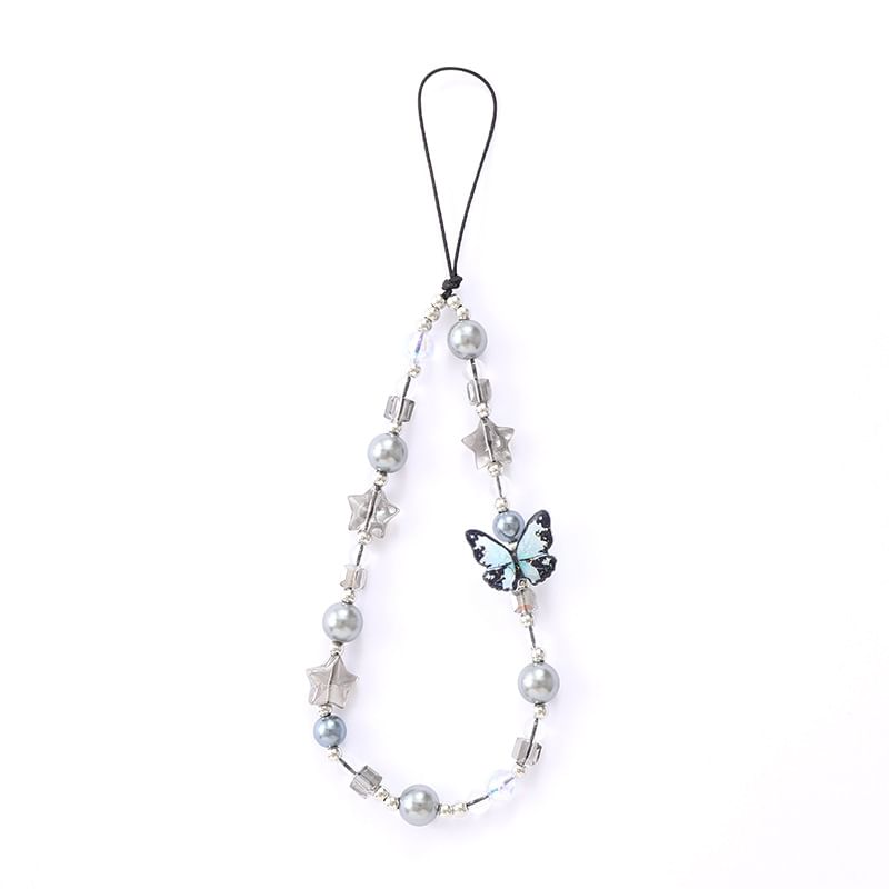 Bow Bead / Butterfly Star Phone Strap