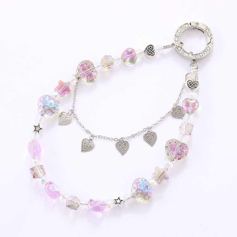 Crystal Phone Faux Heart Strap