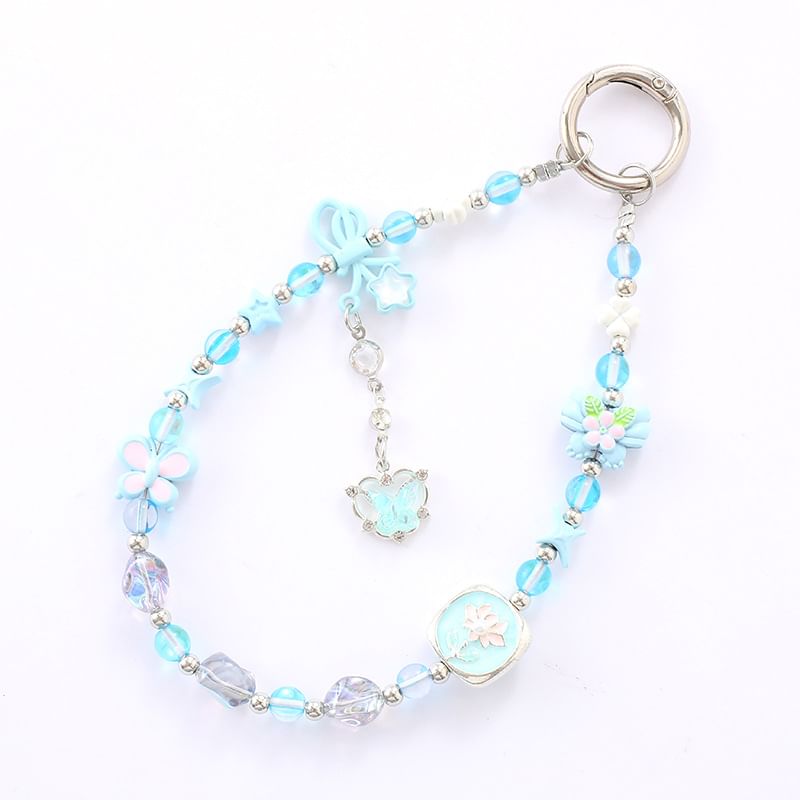 Phone Strap Crystal Faux Clover Bow