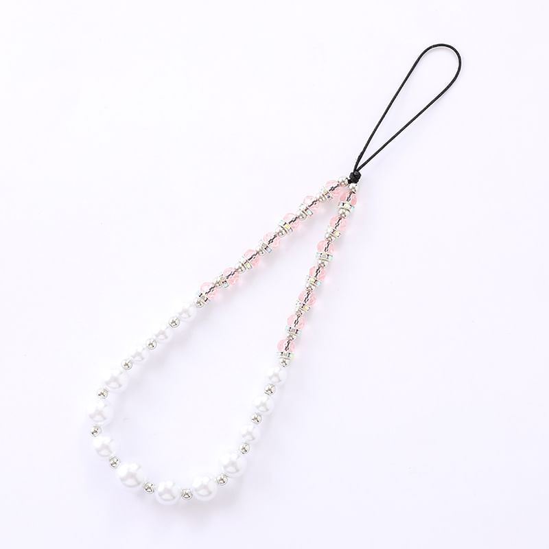 Pearl Rhinestone Faux Strap Phone
