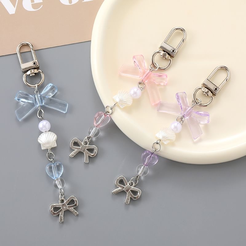 Pearl Phone Charm Bow Faux