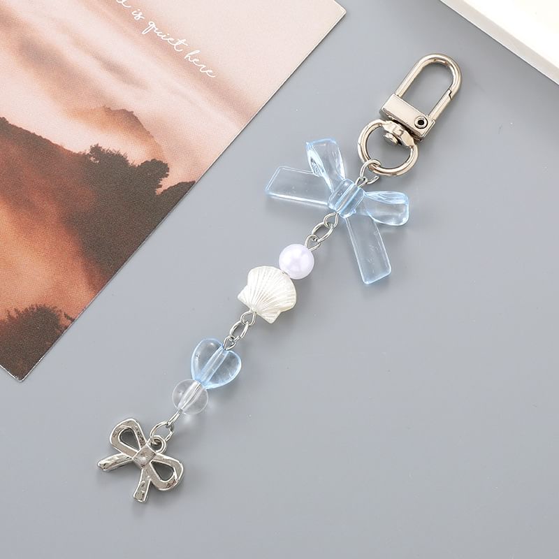 Pearl Phone Charm Bow Faux