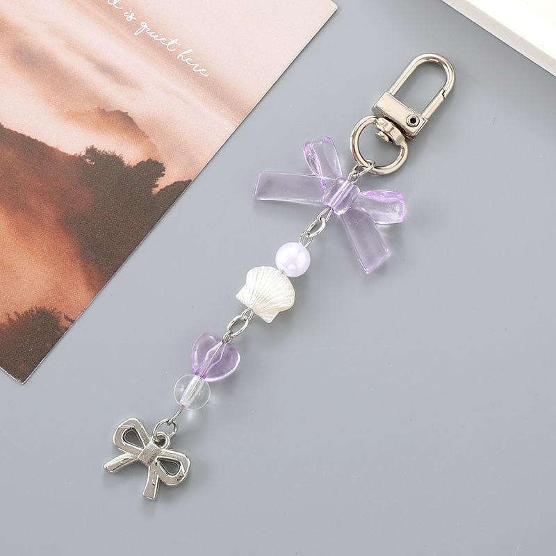 Pearl Phone Charm Bow Faux