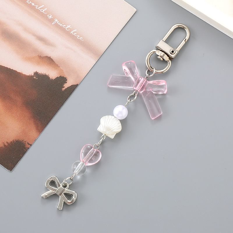 Pearl Phone Charm Bow Faux