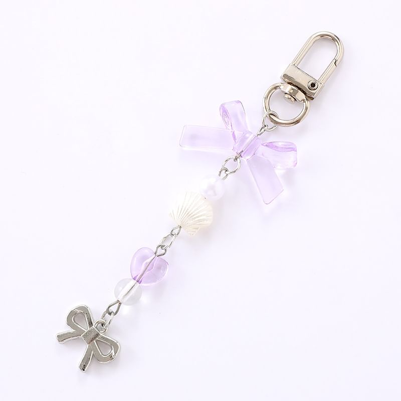 Pearl Phone Charm Bow Faux