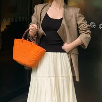 Plain Camisole Spaghetti Strap Scoop Neck Top