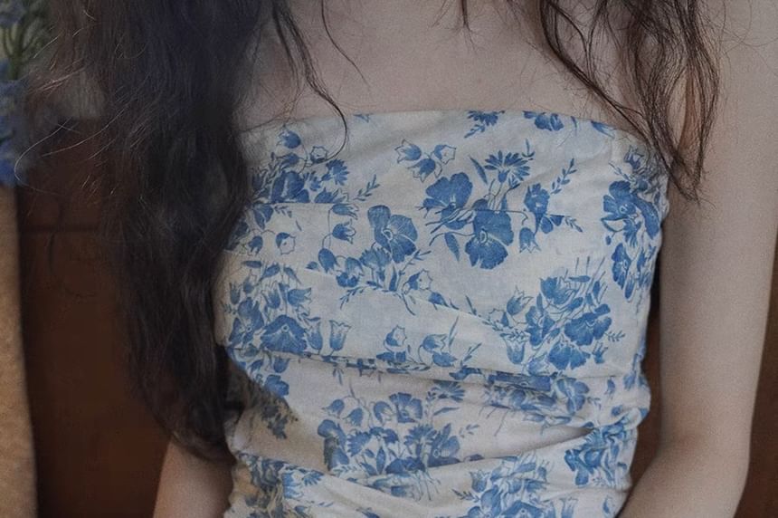 Floral Tube Print Top Sleeveless