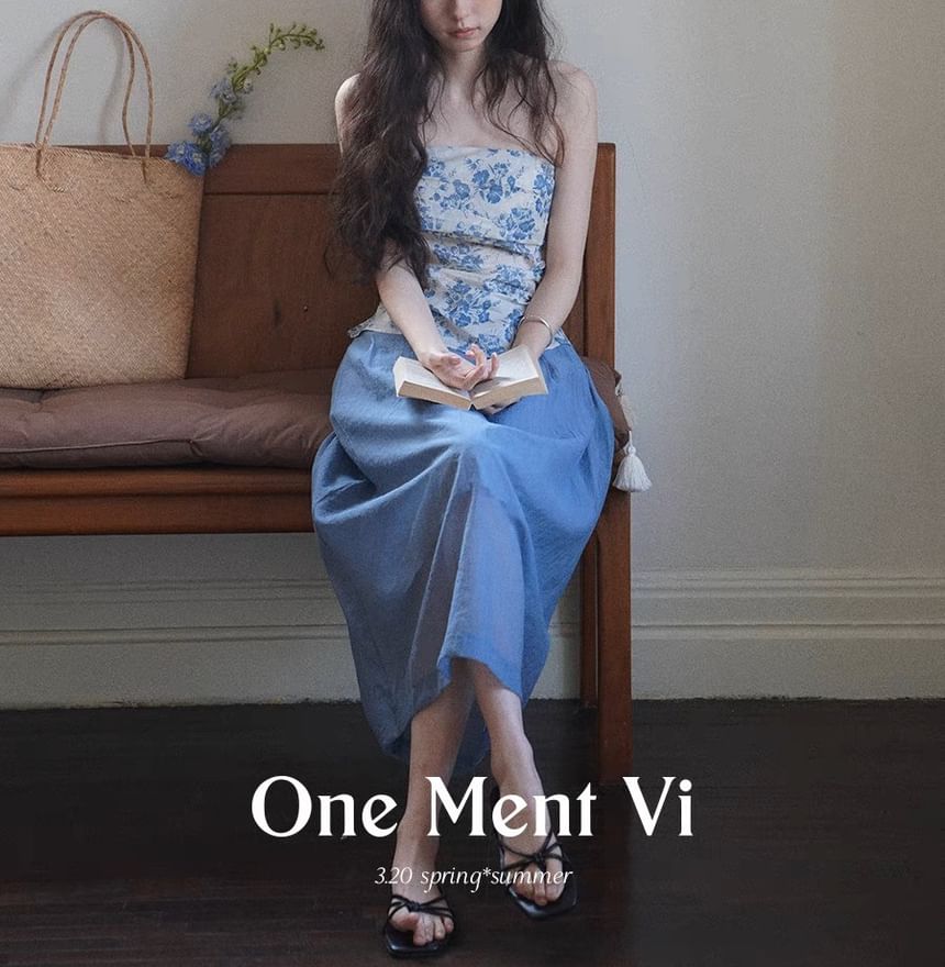 Floral Tube Print Top Sleeveless