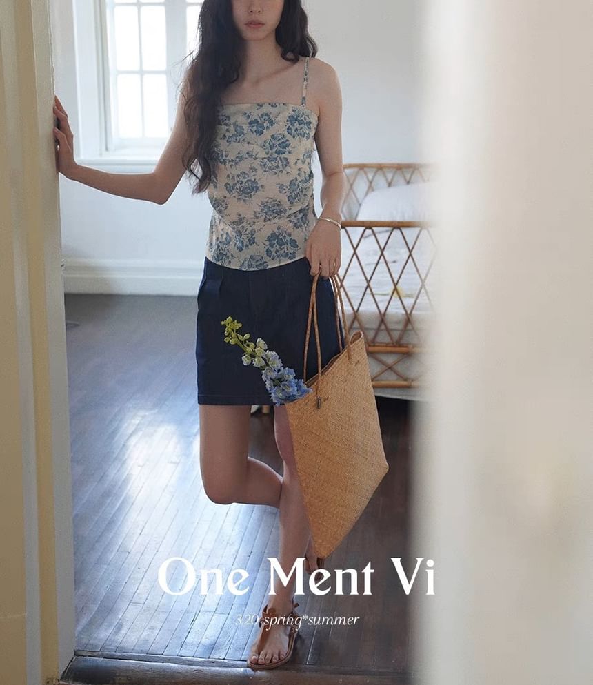 Floral Tube Print Top Sleeveless