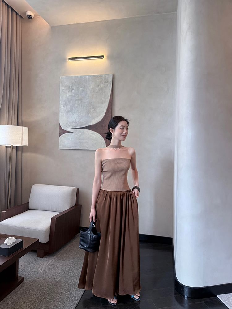 Plain Halter Neck Knit Ribbed Top