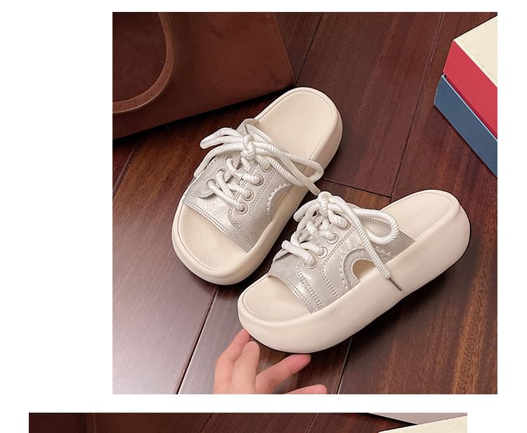 Sandals Platform Lace-Up Slide