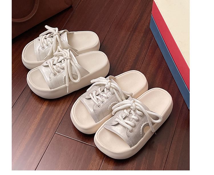 Sandals Platform Lace-Up Slide