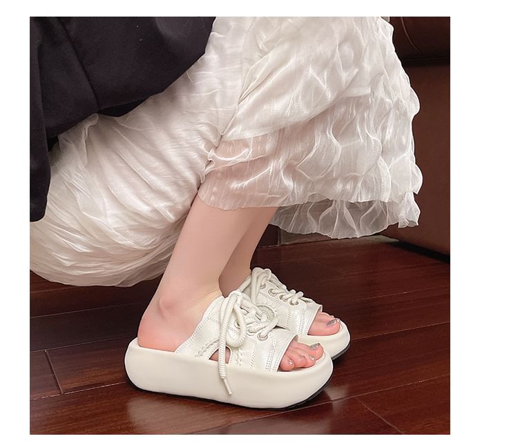 Sandals Platform Lace-Up Slide