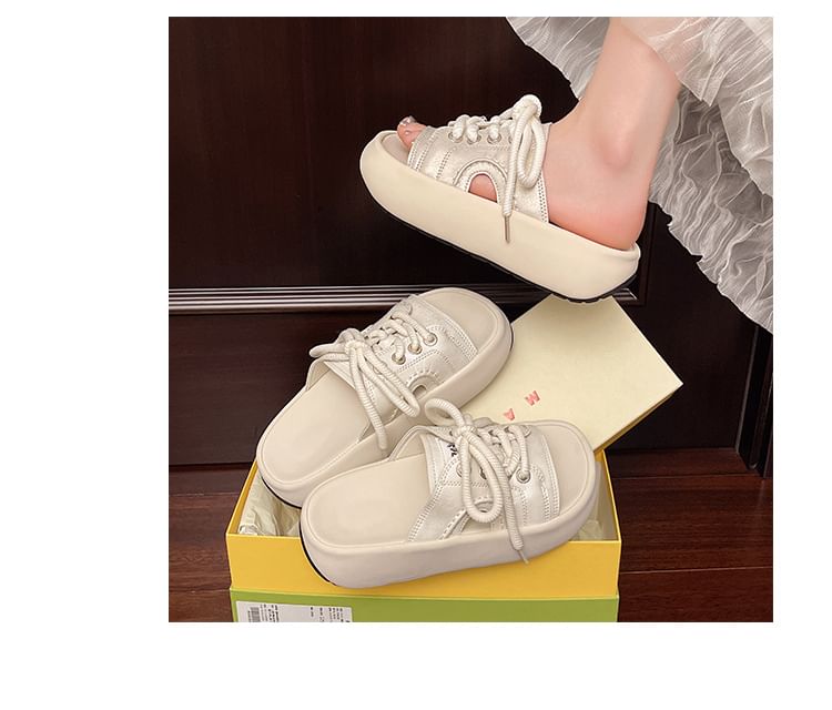 Sandals Platform Lace-Up Slide