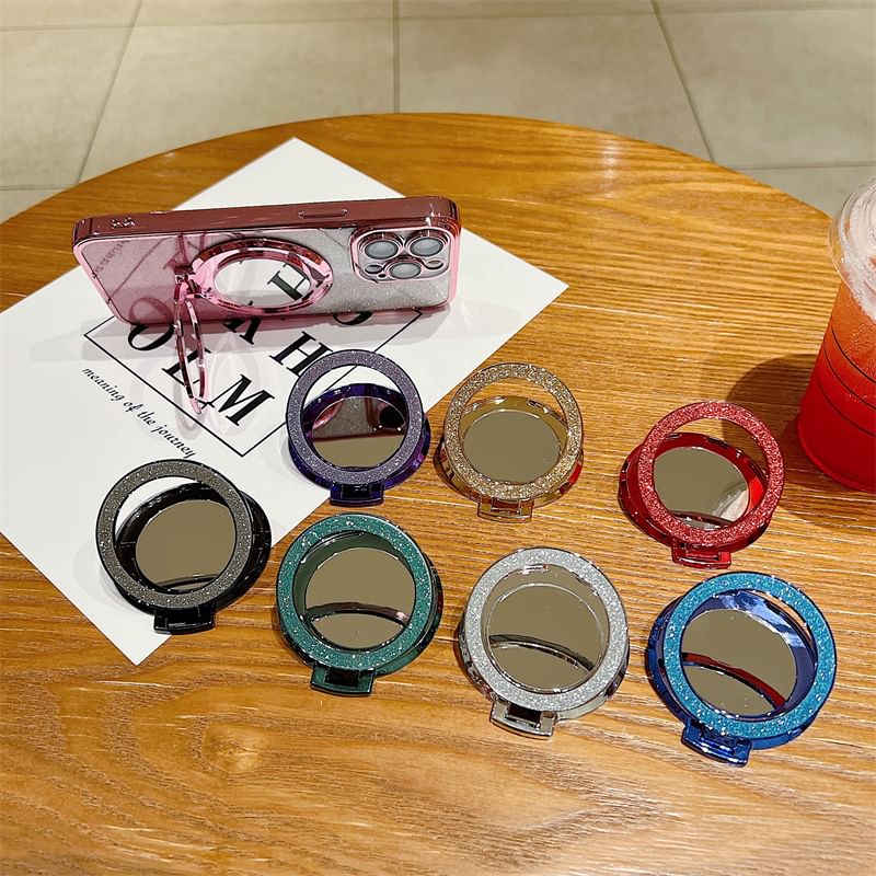 Magnetic Phone Stand with Mirror Glitter