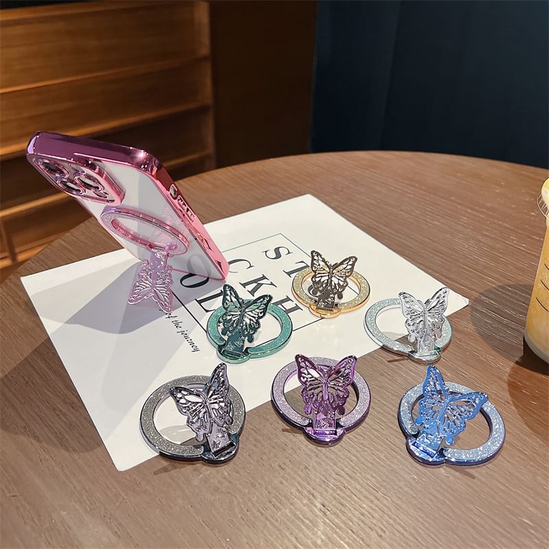 Glitter Butterfly Stand Magnetic Phone