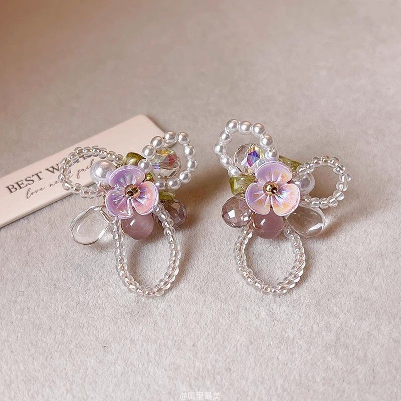 Earring Floral Beaded Stud