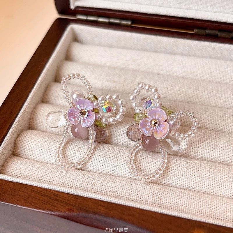 Earring Floral Beaded Stud
