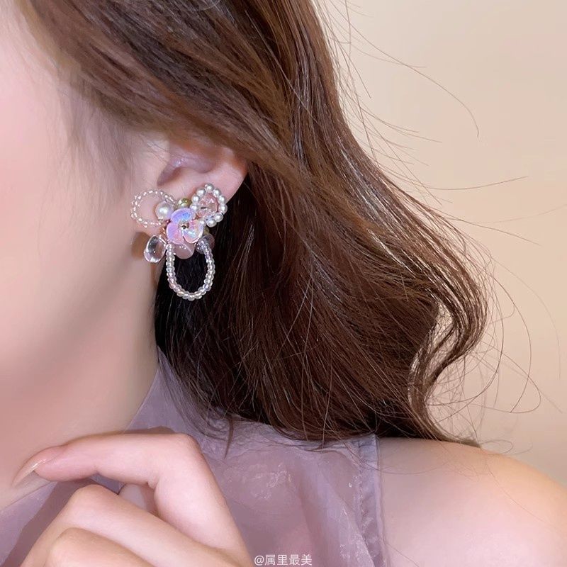 Earring Floral Beaded Stud