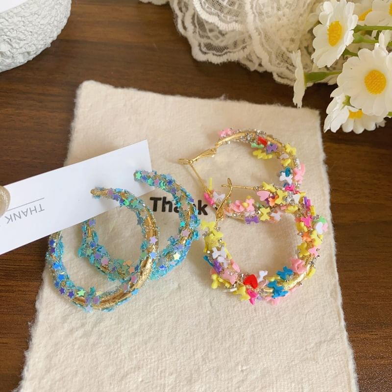 / Bow Heart Star Hoop Earring