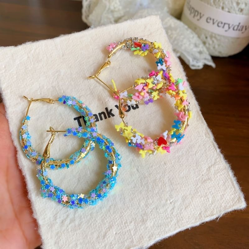 / Bow Heart Star Hoop Earring