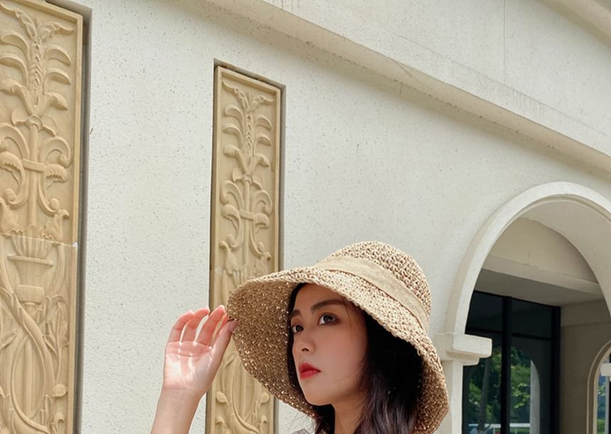 Straw Hat Bow Bucket