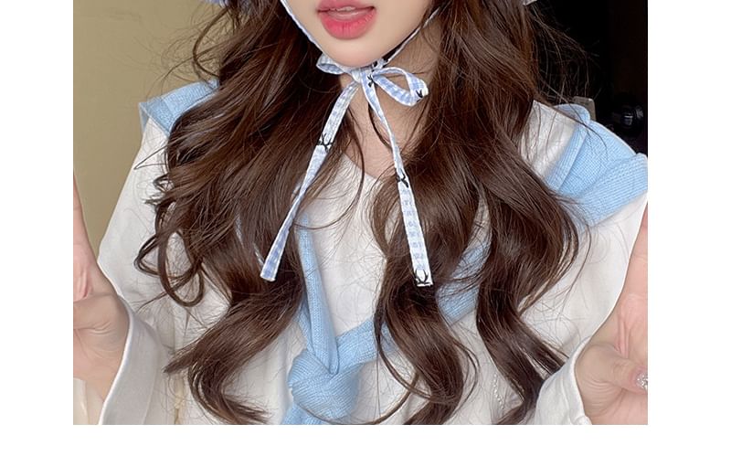 Bow Print Hat Plaid Bucket