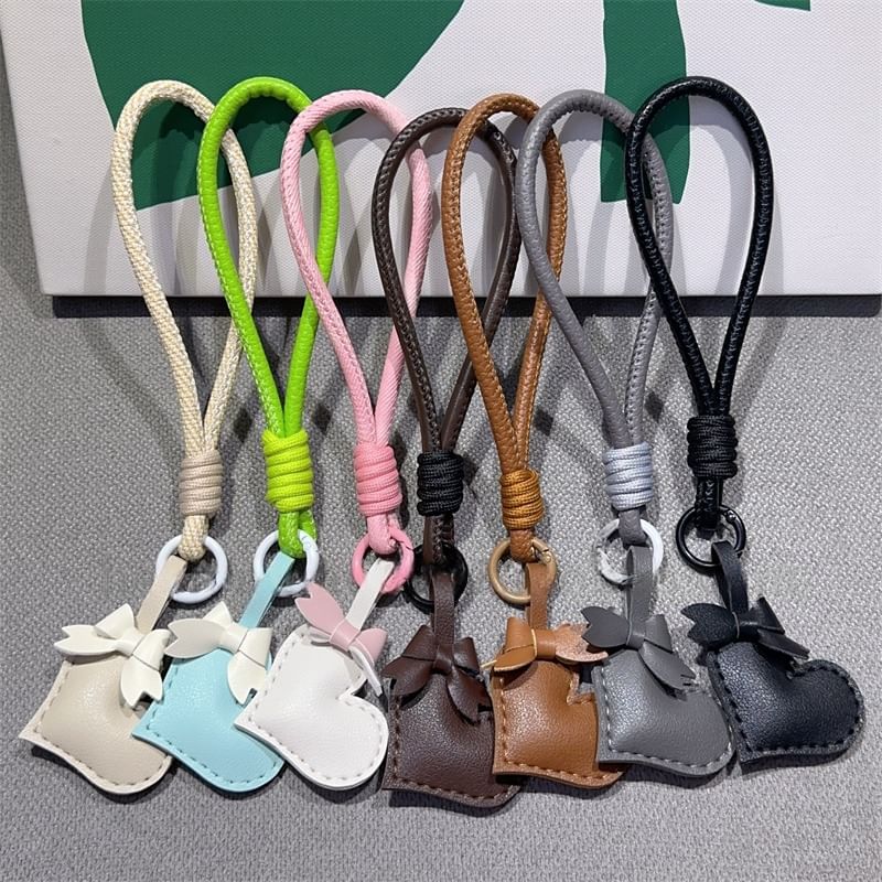 Bear Faux with Pad Strap Lanyard Phone and Leather