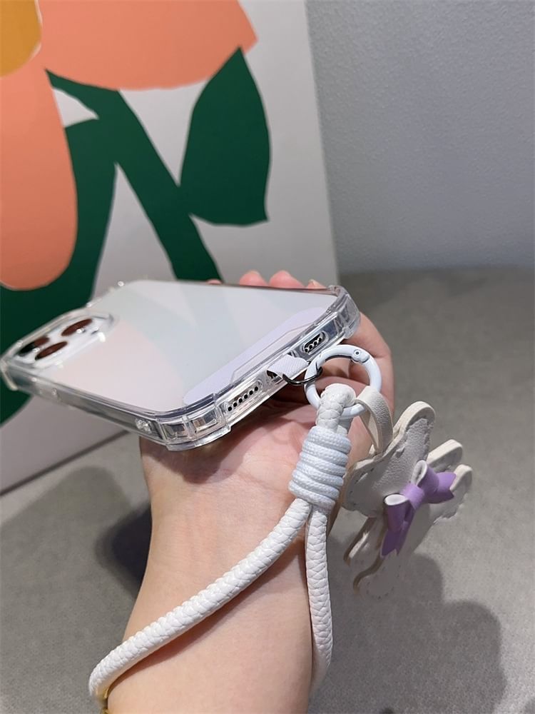 Bear Faux with Pad Strap Lanyard Phone and Leather