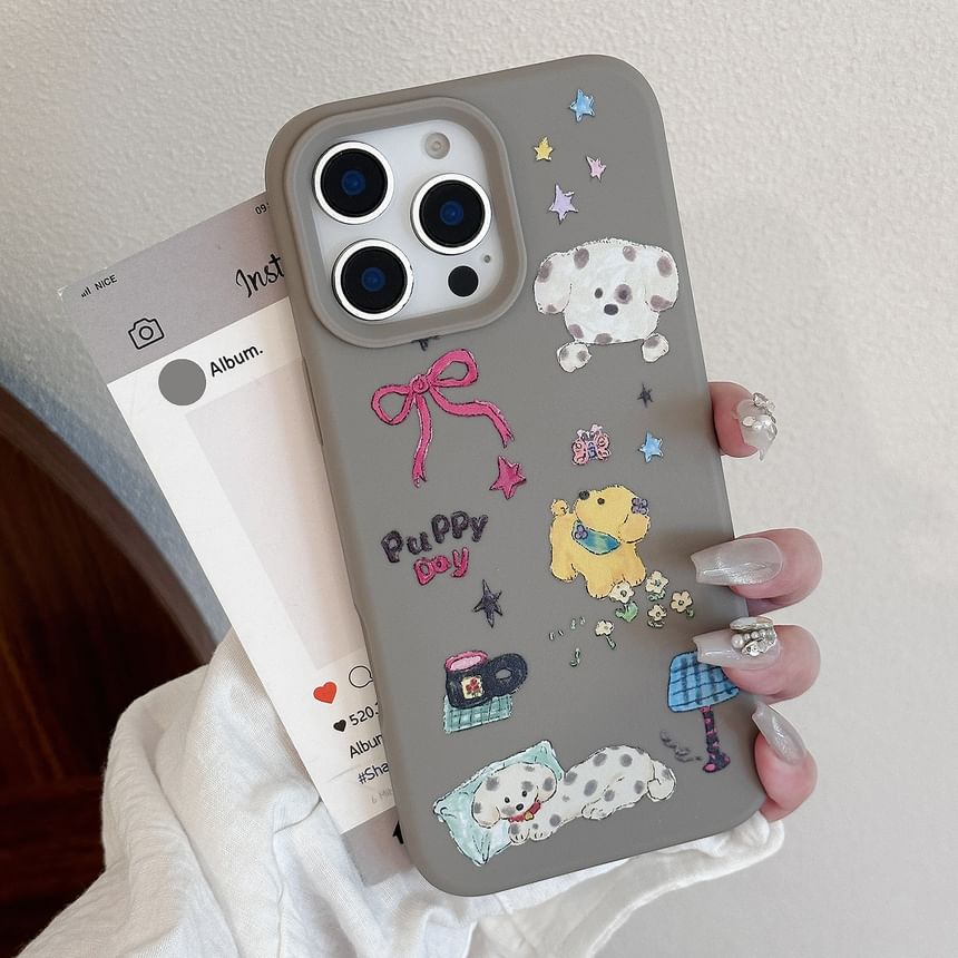 Cartoon Case Dog Print Phone