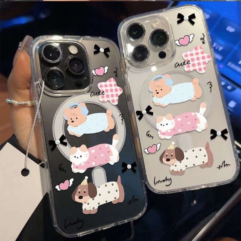 with (Compatible Magnetic Dog Case Phone Transparent MagSafe)