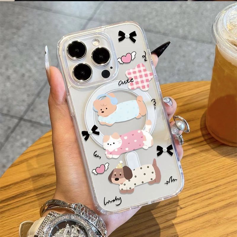 with (Compatible Magnetic Dog Case Phone Transparent MagSafe)