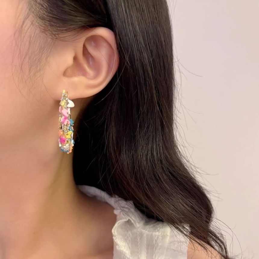 Alloy Hoop Butterfly Earring