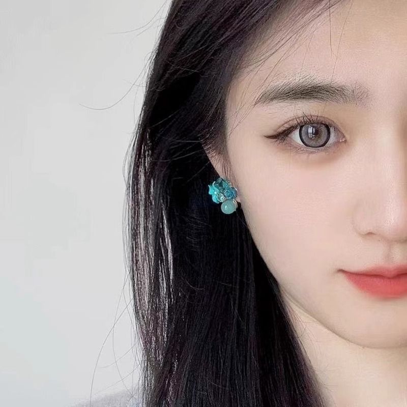 Floral Statement Rhinestone Earring Alloy