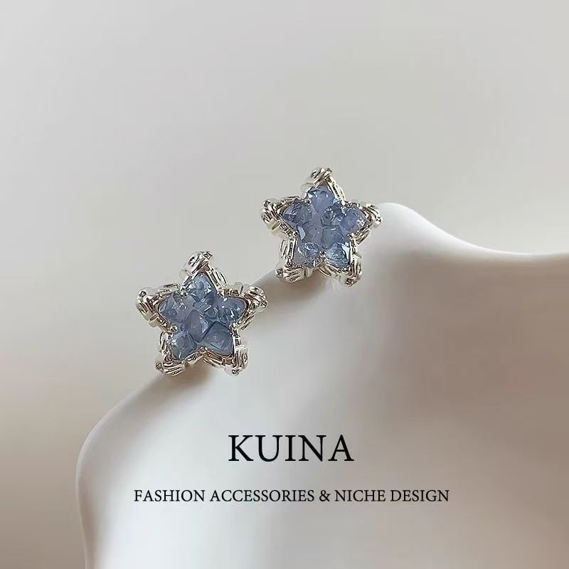 Alloy Crystal Stud Faux Star Earring