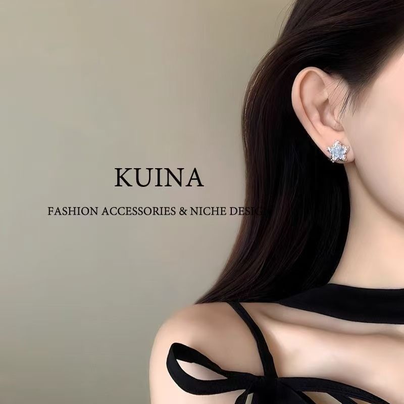 Alloy Crystal Stud Faux Star Earring