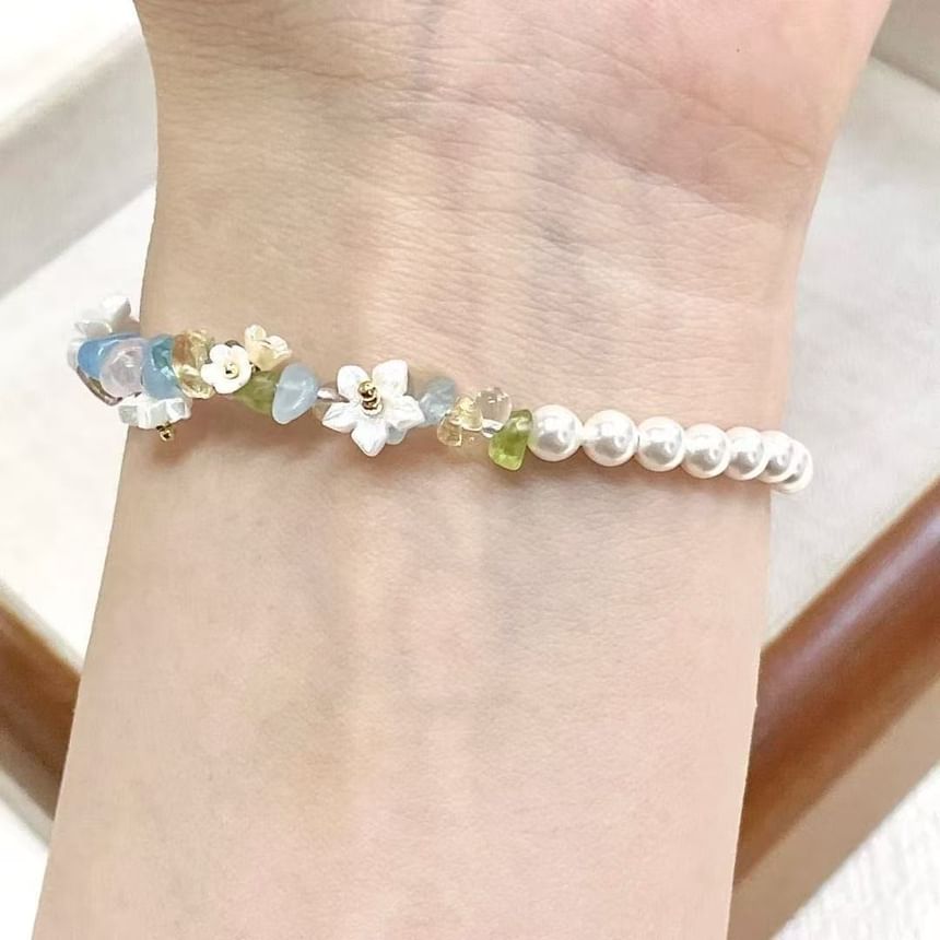 Star Faux Bracelet Floral Pearl