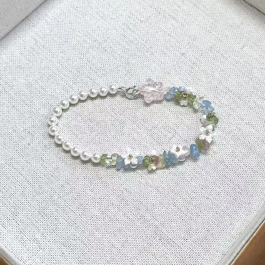 Star Faux Bracelet Floral Pearl