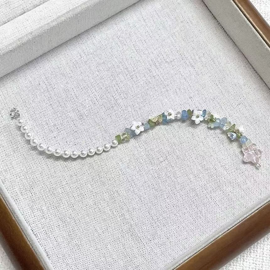 Star Faux Bracelet Floral Pearl