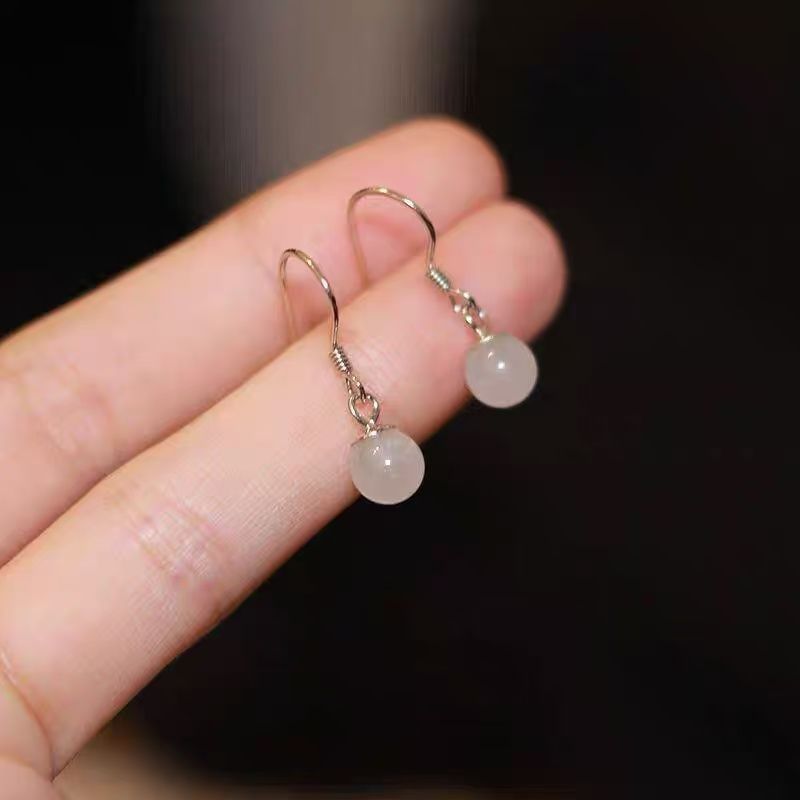 Cat Alloy Eye Earring Bead Faux Dangle Stone