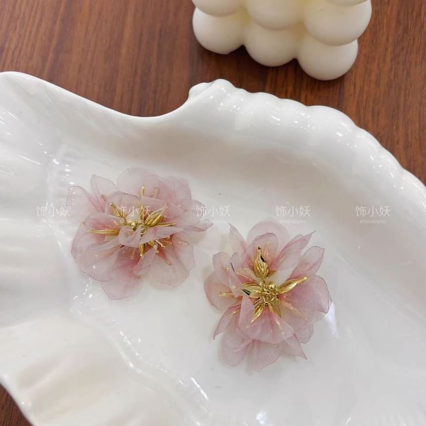 Petal Organza Drop Earring Alloy
