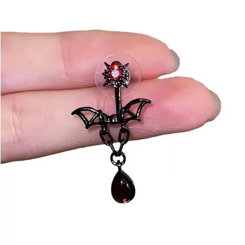 Bat Dangle Rhinestone Alloy Earring
