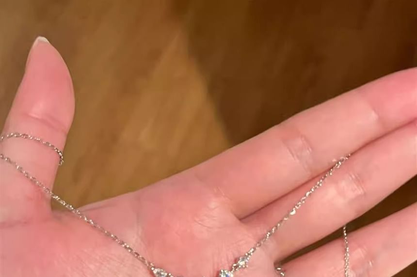 Alloy Necklace Rhinestone Pendant Droplet