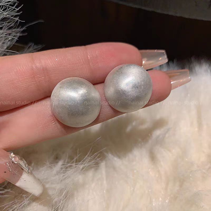 Bead Earring Alloy Stud Brushed