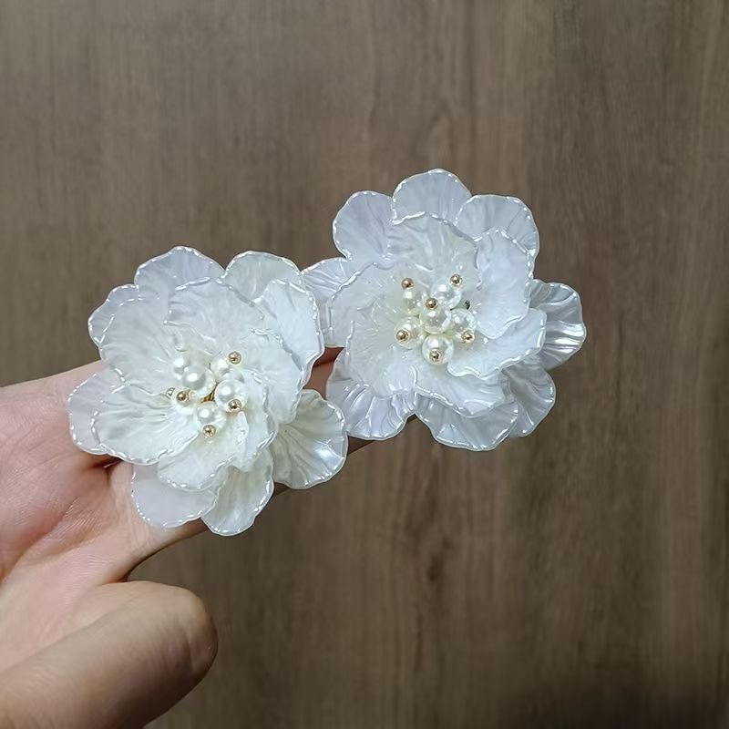 Earring Floral Statement Pearl Alloy Faux