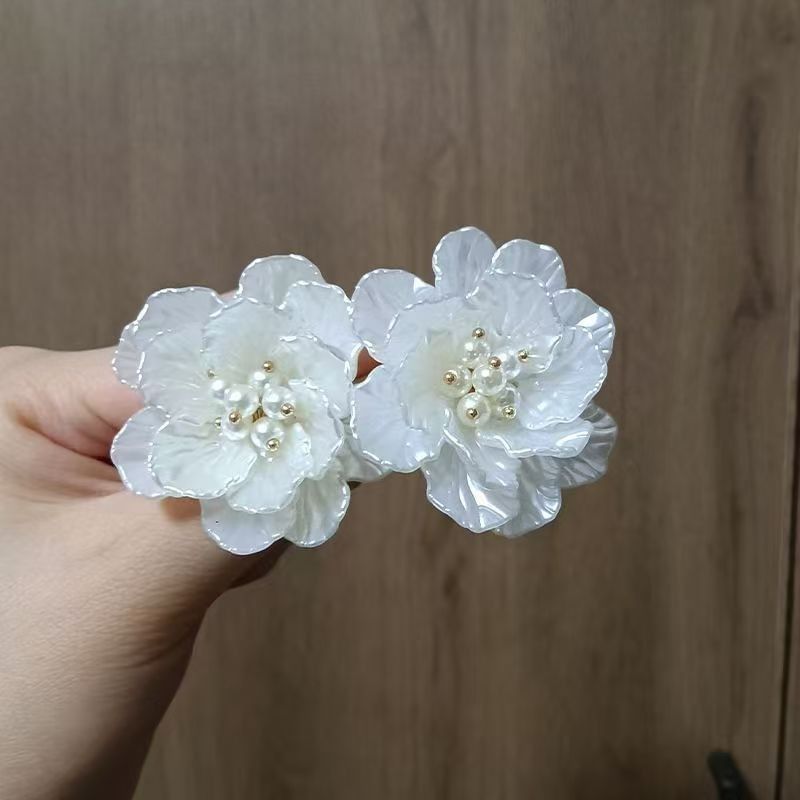 Earring Floral Statement Pearl Alloy Faux