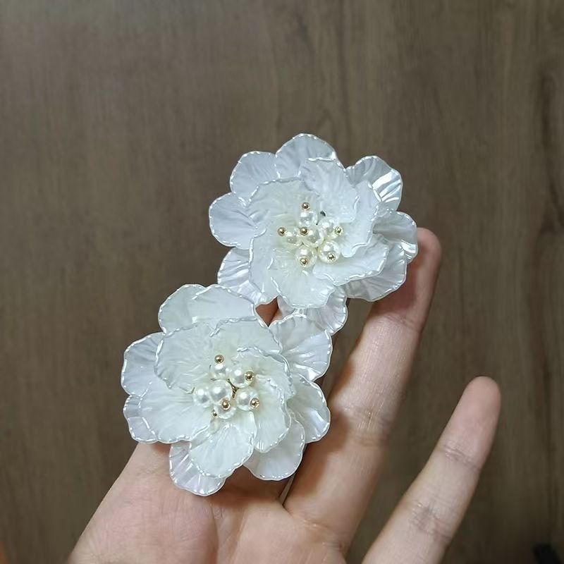 Earring Floral Statement Pearl Alloy Faux