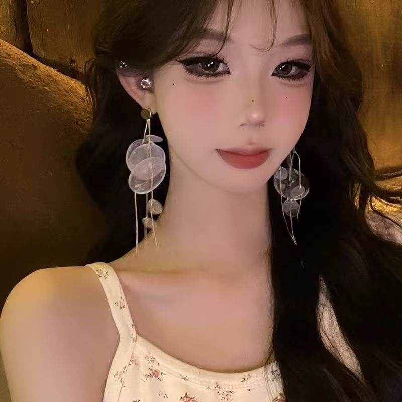 Shell Earring Alloy Statement Disc