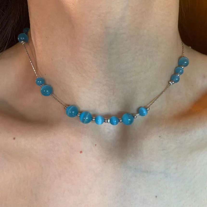 Faux Choker Bead Alloy Gemstone